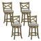 Costway Swivel Bar Stools Set of 2/4, 25” Counter Height Barstools with Backrests for Kitchen